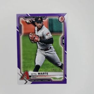 Ketel Marte ~ 2021 Bowman ~ Purple ~ Numbered 090/250